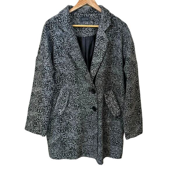 ASTR Cheetah Leopard Print Coat Blazer Jacket Oversized Women's size L Mobwife - Picture 1 of 13